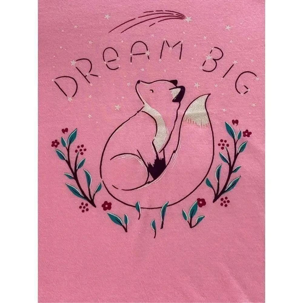 SO Girls SIZE 16 PINK FOX 3-Piece Tunic & Thermal Leggings Pajama Set with Sock